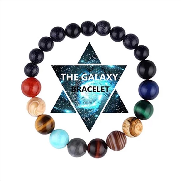 New Universe Space 8 Planet Natural Stone Bracelet - Picture 2 of 7